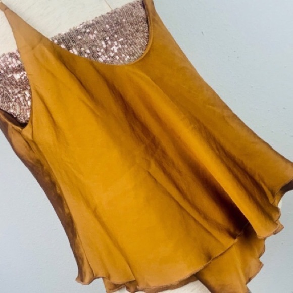 FP Rose-Gold Sparkling Mesh Bandeau with Shimmering Amber Adjustable Camisole - Picture 7 of 16